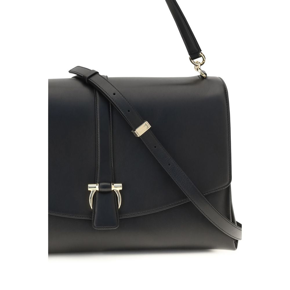 Ferragamo Black Calf Leather Bos Taurus Shoulder Bag - view 4