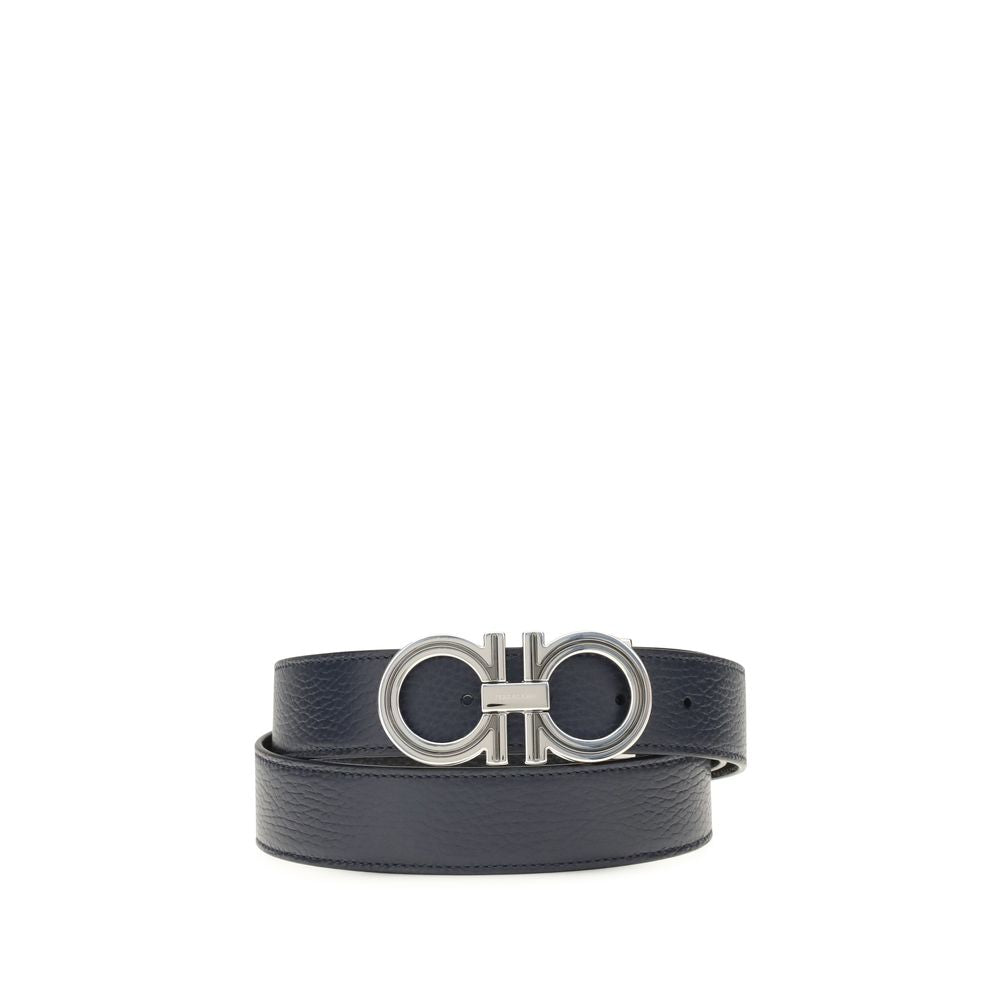 Ferragamo Blue Calf Leather Bos Taurus Regular Belt - YSONA