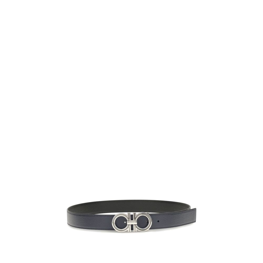 Ferragamo Blue Calf Leather Bos Taurus Regular Belt - view 2