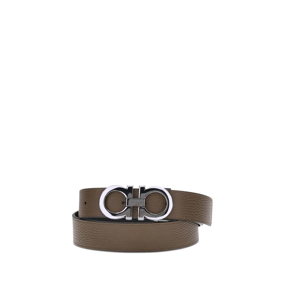 Ferragamo Brown Calf Leather Bos Taurus Regular Belt - YSONA