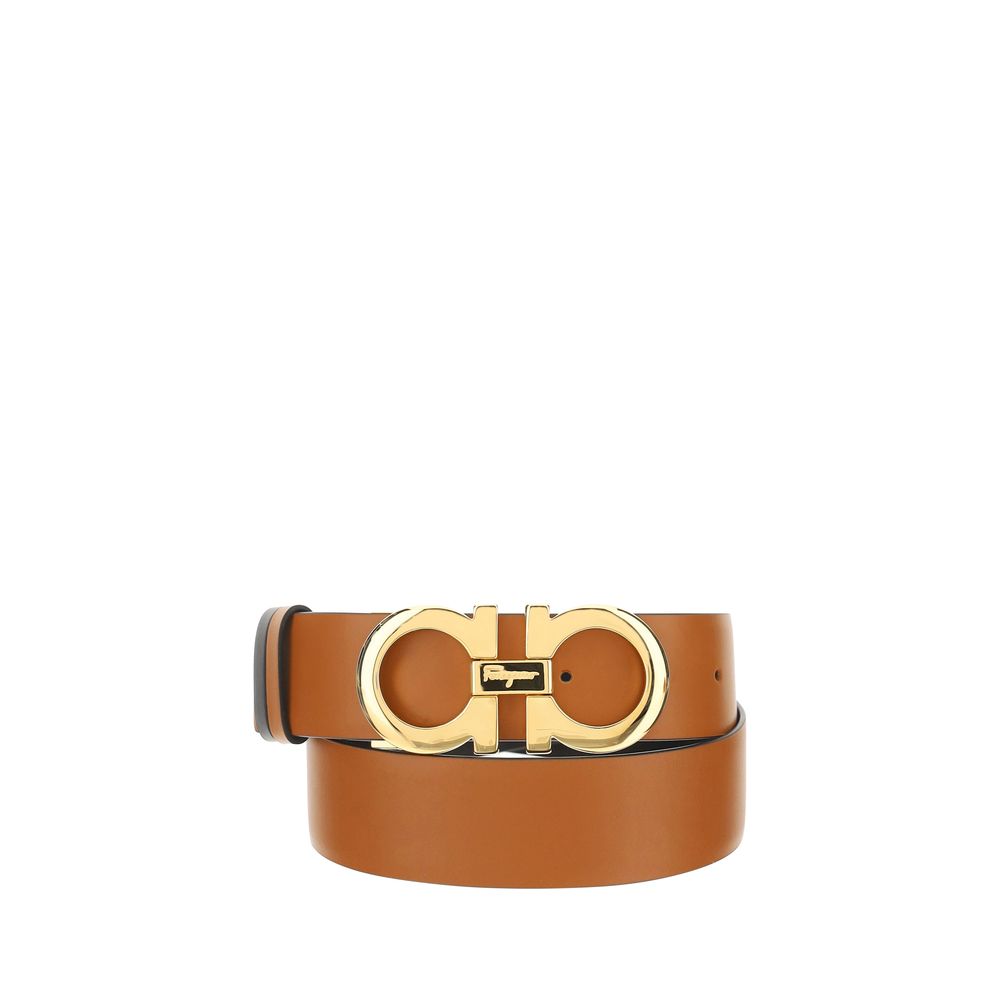 Ferragamo Brown Calf Leather Bos Taurus Regular Belt - YSONA