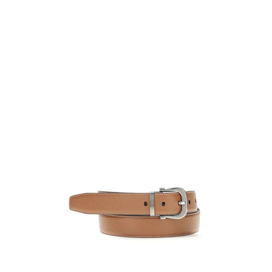 Ferragamo Brown Calf Leather Bos Taurus Regular Belt - YSONA