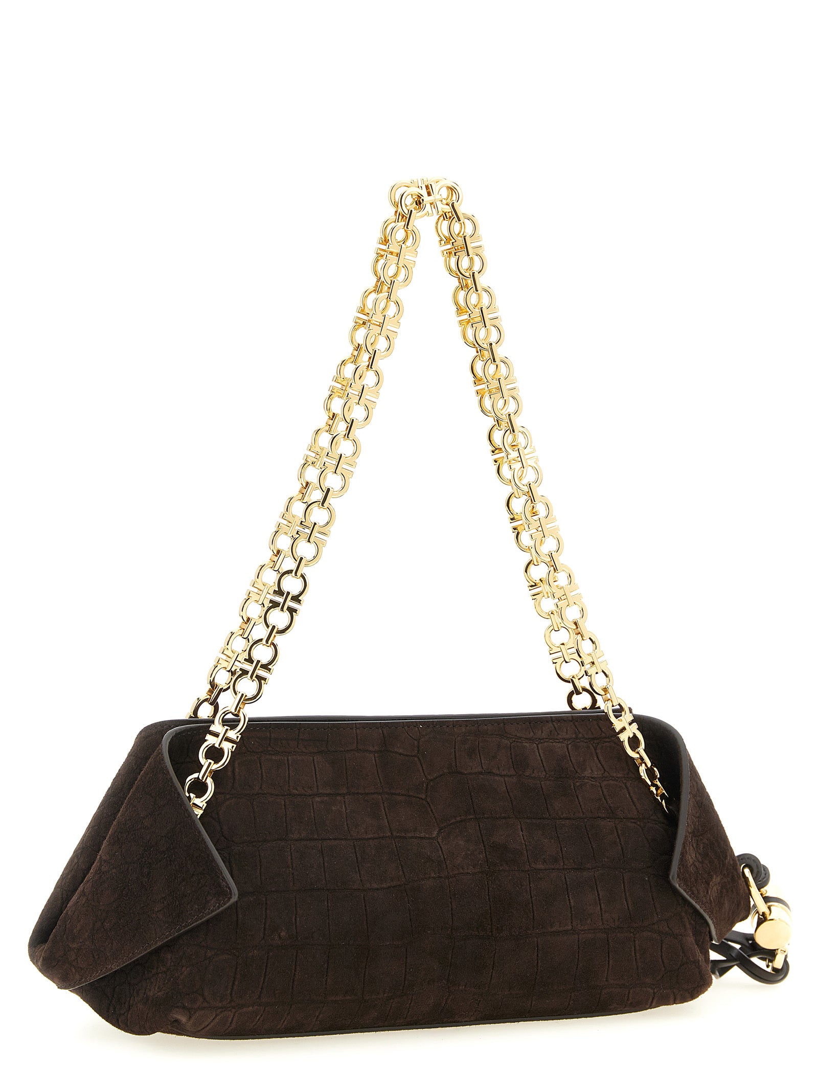 Ferragamo Brown Goatskin Shoulder Bag - view 2