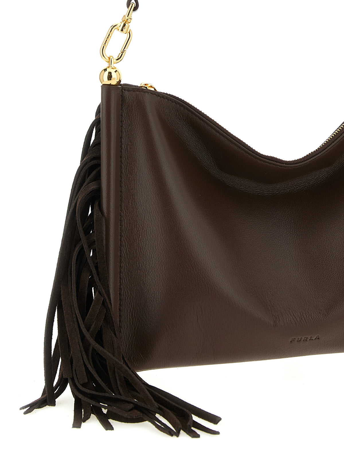 Furla Brown Lamb Leather Shoulder Bag - view 3