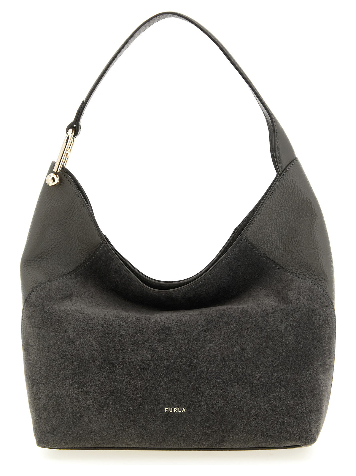 Furla Gray Calfskin Shoulder Bag