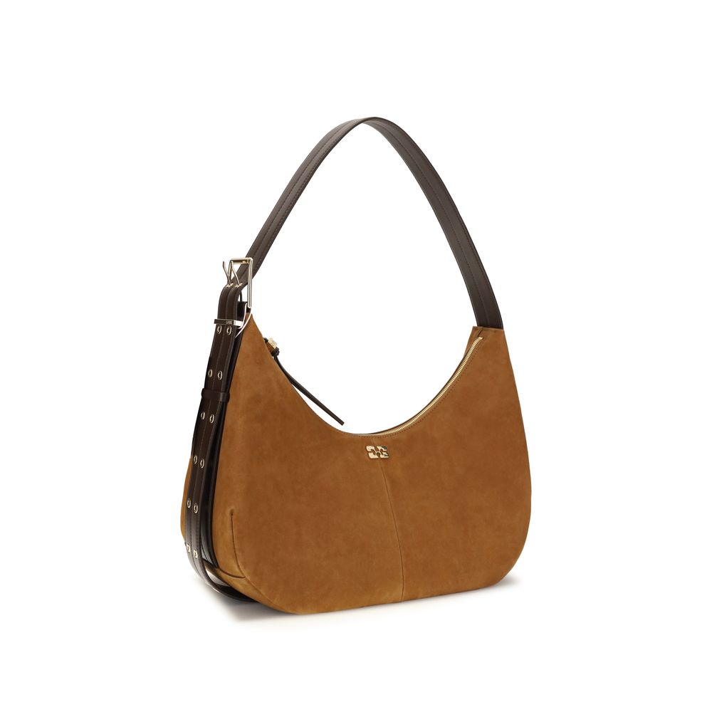 Ganni Brown Recycled Polyester Shoulder Bag - view 2