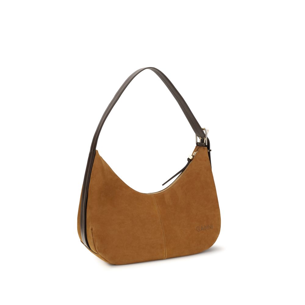 Ganni Brown Recycled Polyester Shoulder Bag - view 3