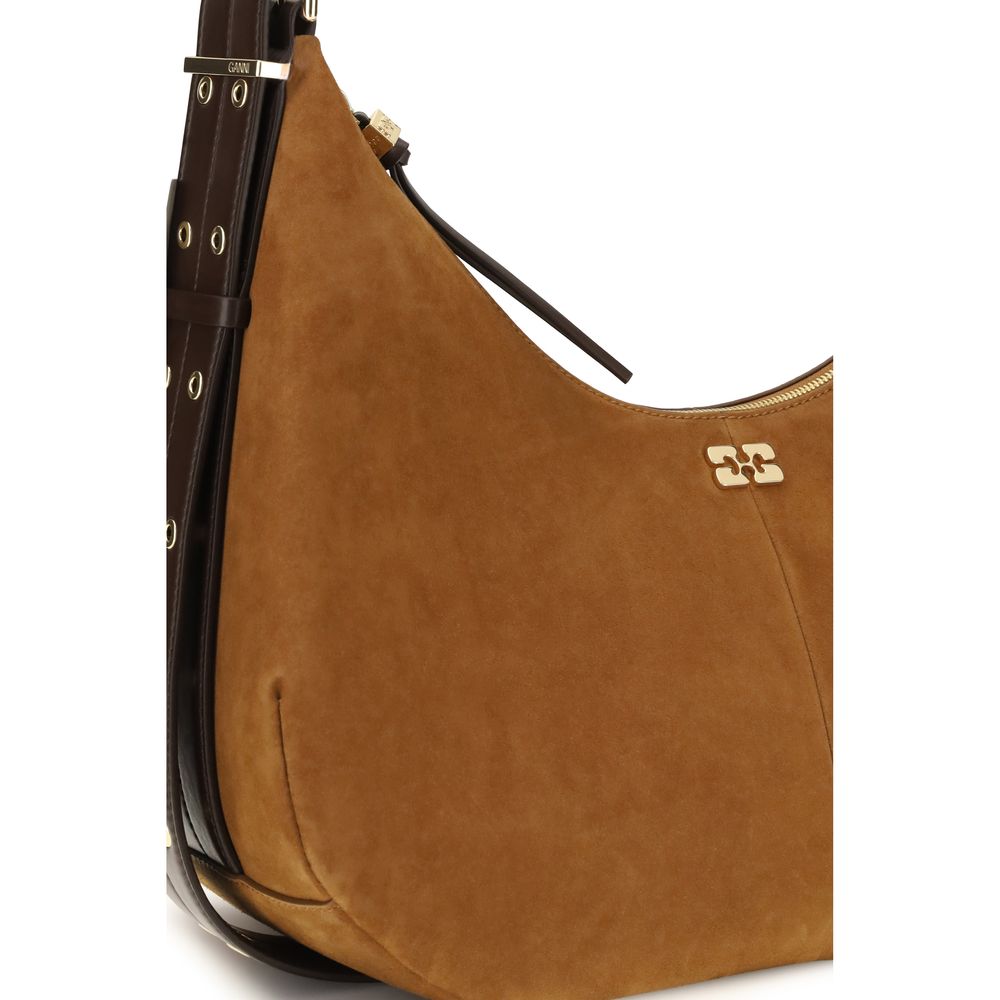 Ganni Brown Recycled Polyester Shoulder Bag - view 4