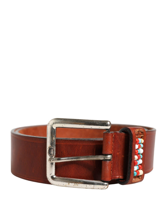 GF Ferre Bordeaux Wide Leather Waist Gold Silver Buckle Belt - YSONA