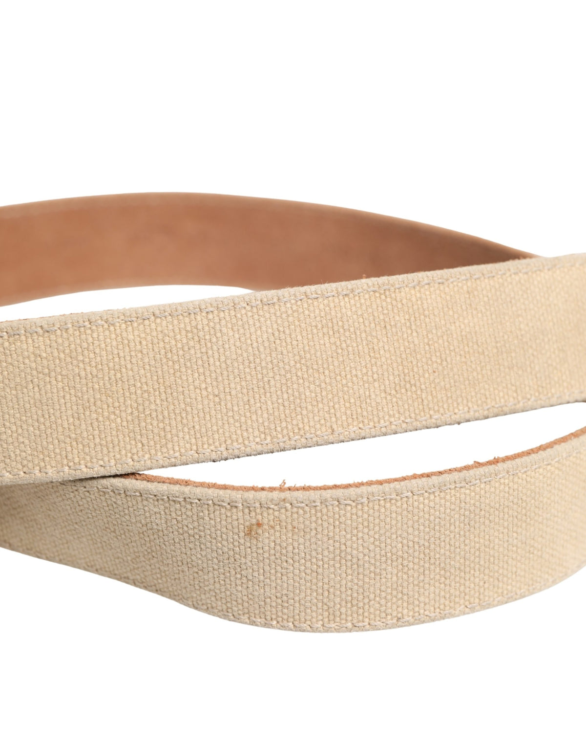 GF Ferre Men Beige Canvas Silver Metal Buckle Cintura Belt - view 5