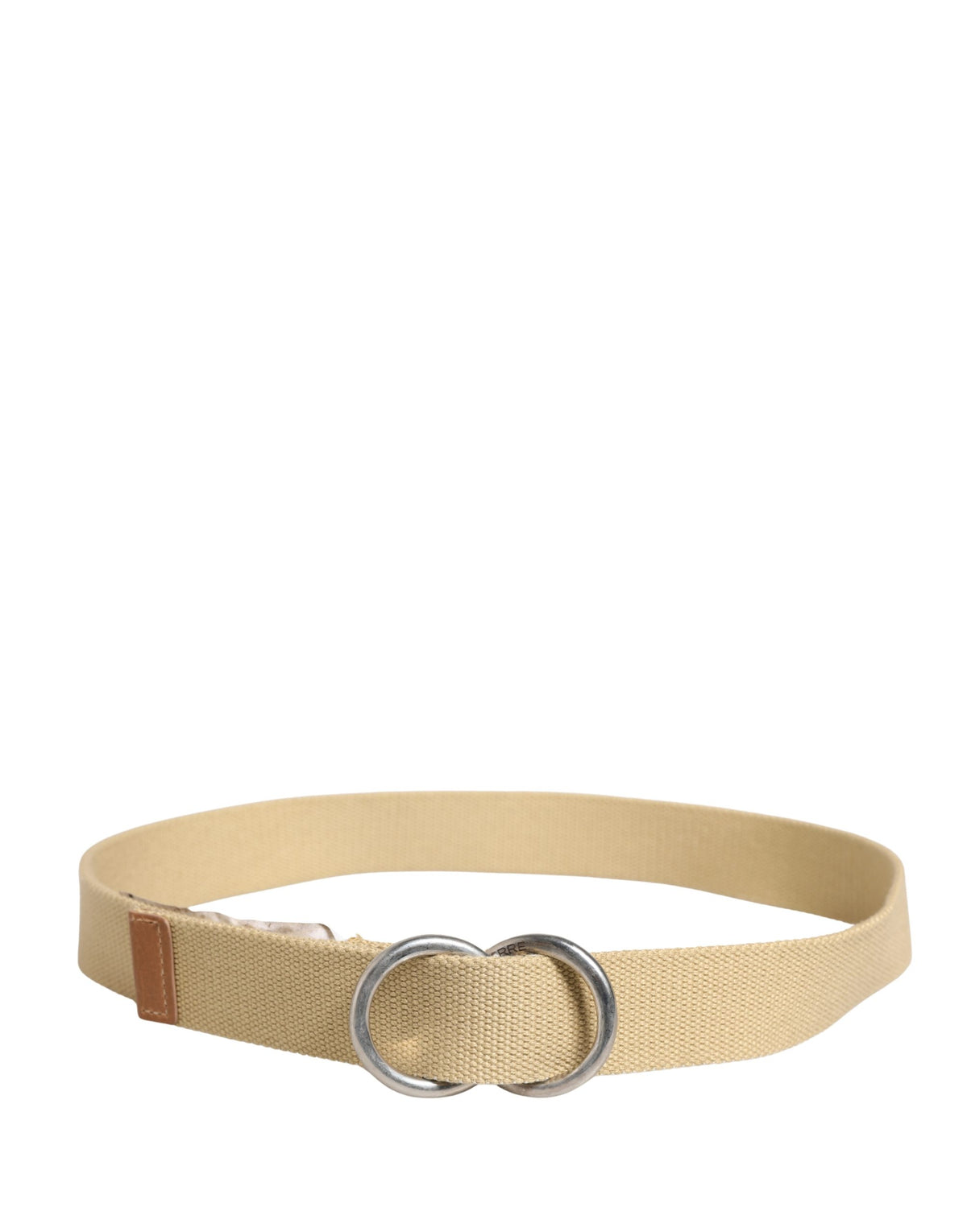 GF Ferre Men Beige Canvas Silver Metal Buckle Cintura Belt - view 3