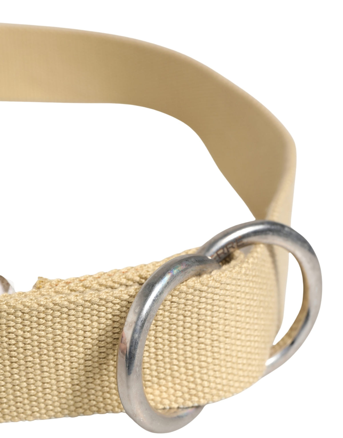 GF Ferre Men Beige Canvas Silver Metal Buckle Cintura Belt - view 4