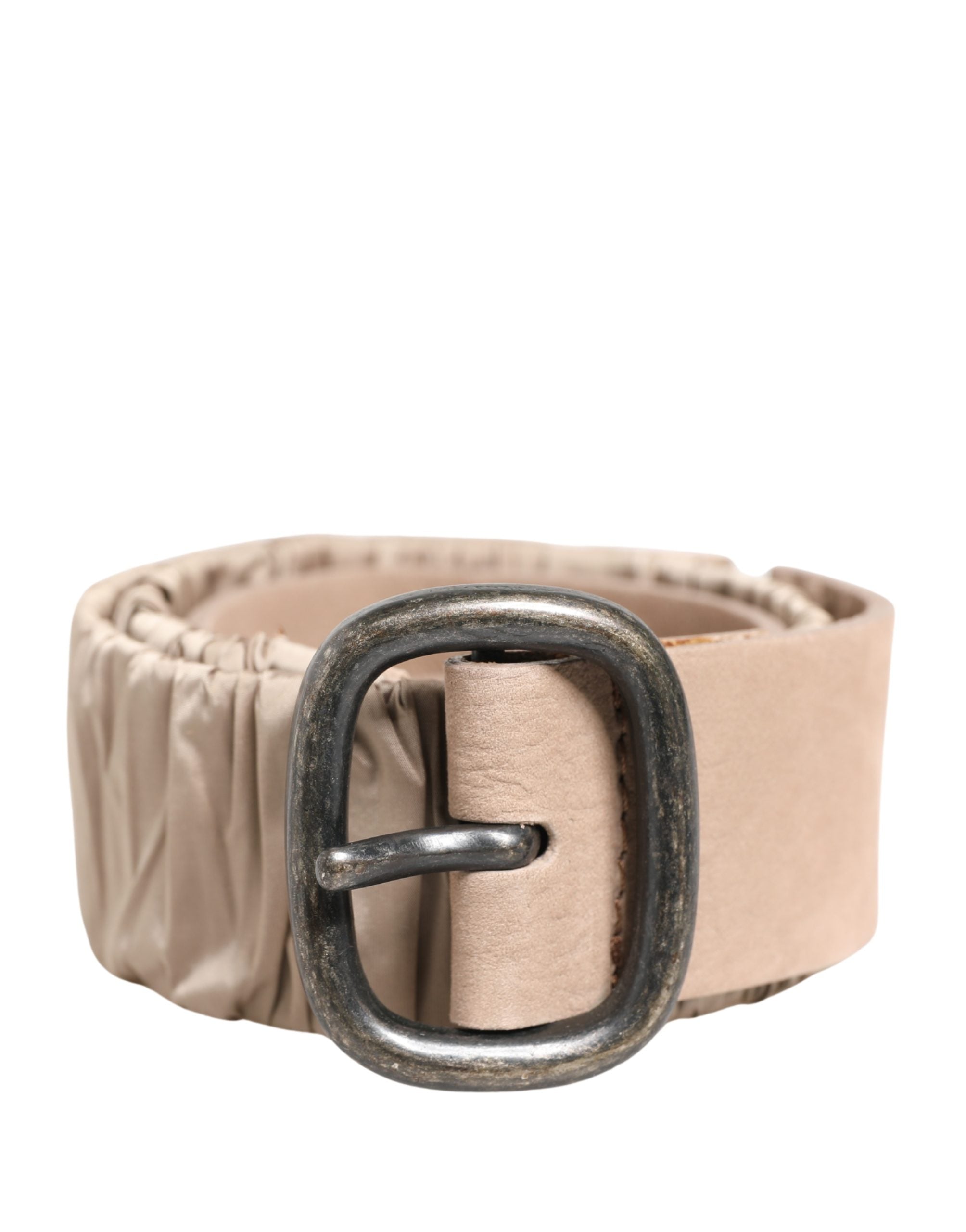 GF Ferre Women Beige Polyester Silver Metal Buckle Waist Belt - YSONA