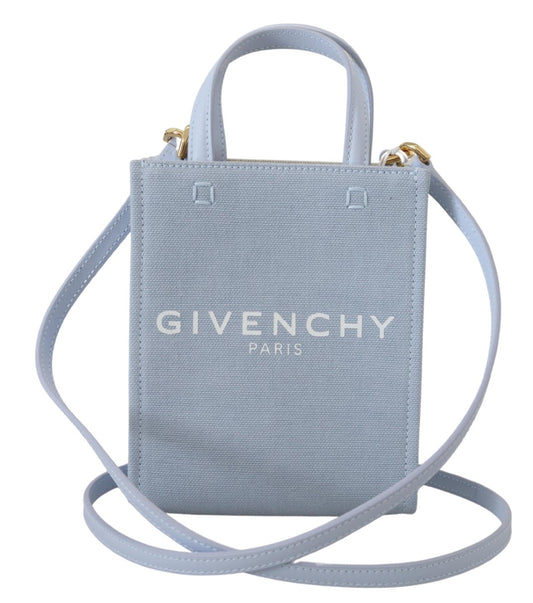 Givenchy Blue Coated Canvas Vertical Cloud Mini Shoulder Bag - YSONA