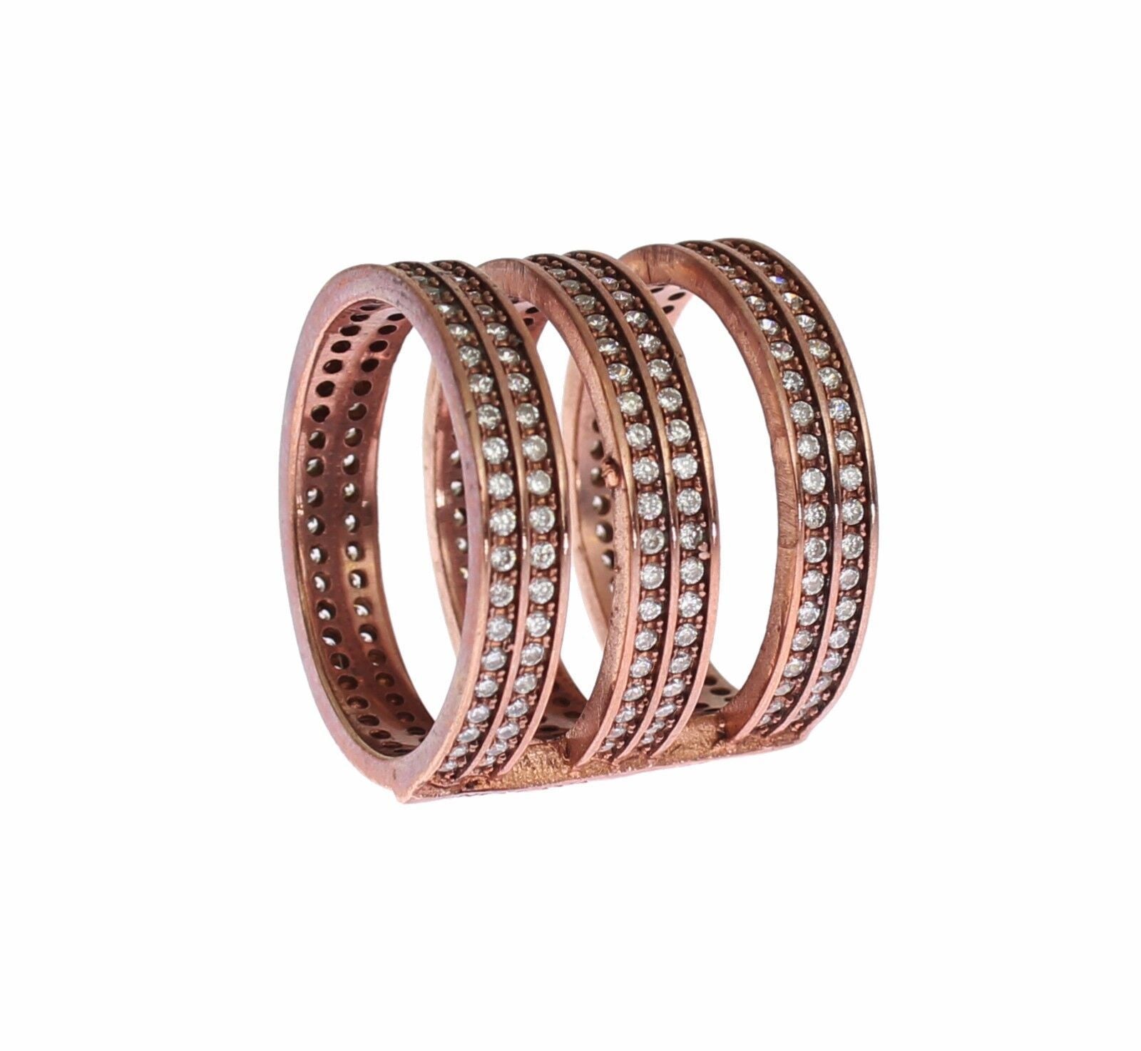 Nialaya Gold 925 Silver Clear CZ Pink Ring - YSONA