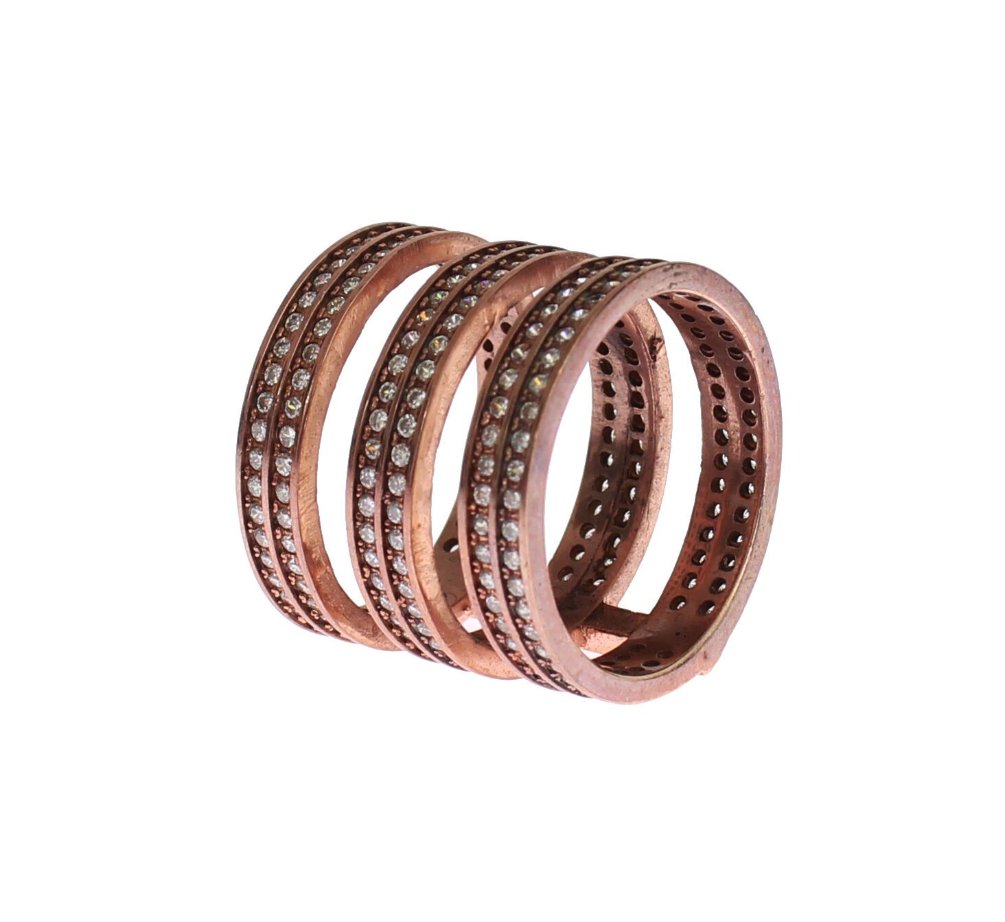 Nialaya Gold 925 Silver Clear CZ Pink Ring - view 3