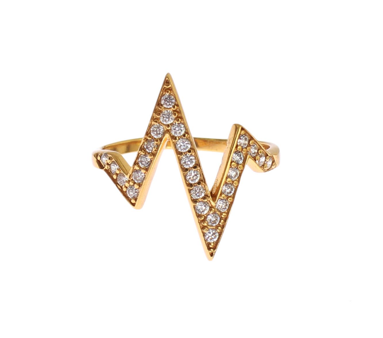 Nialaya Gold 925 Silver Womens Clear CZ 18K Ring - YSONA