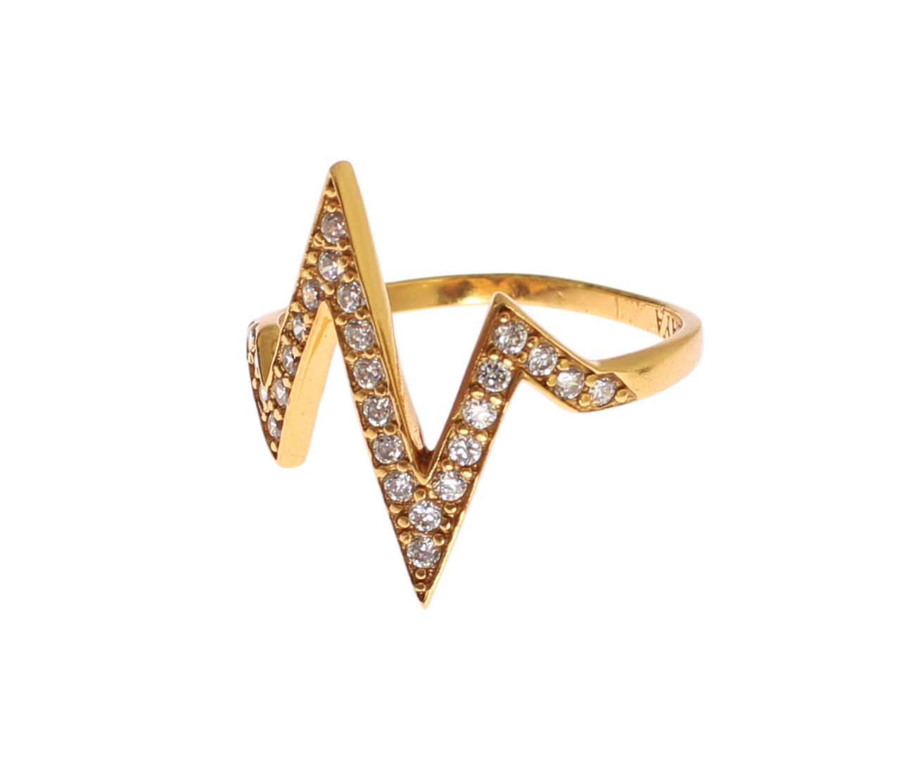Nialaya Gold 925 Silver Womens Clear CZ 18K Ring - view 2
