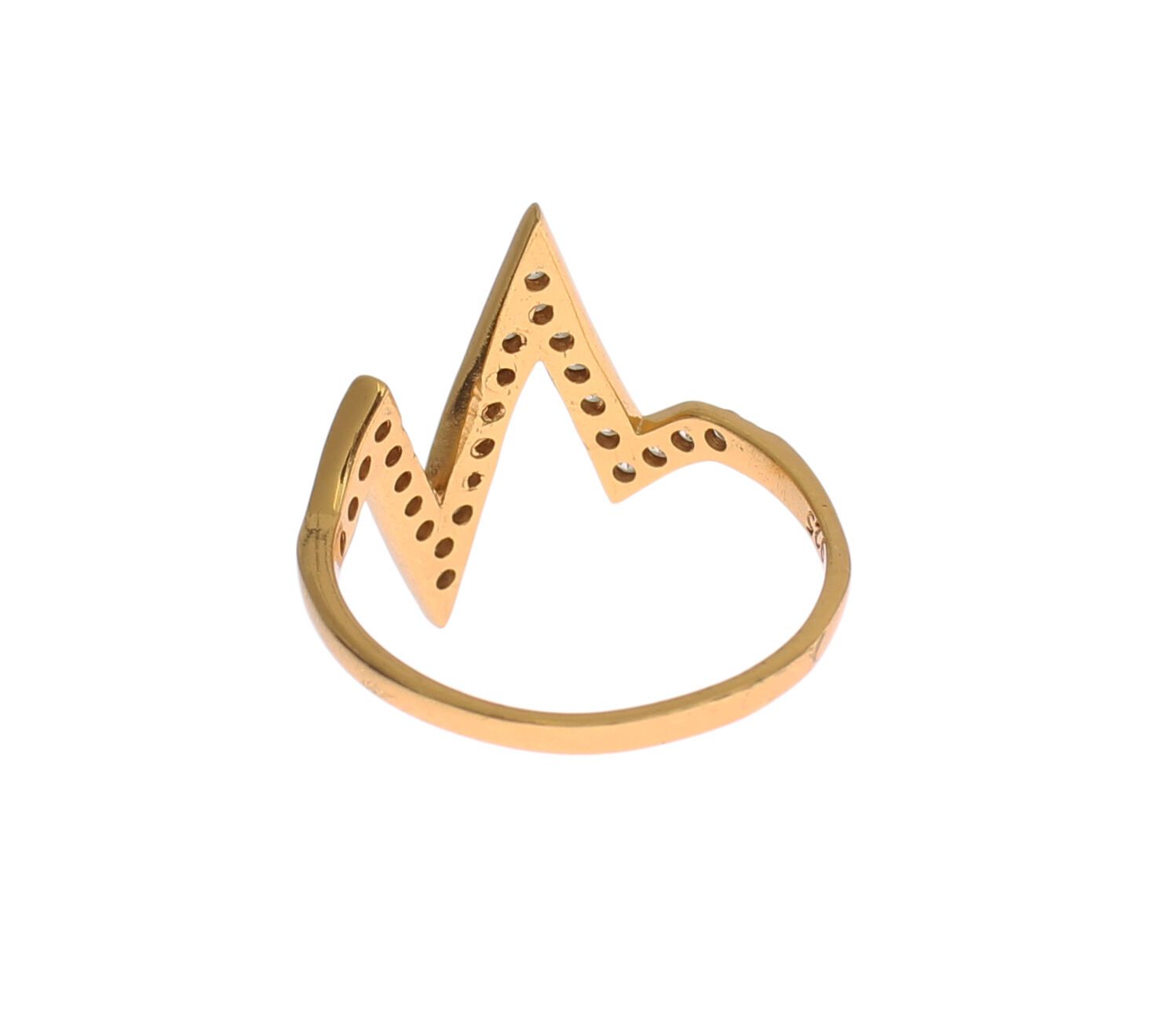 Nialaya Gold 925 Silver Womens Clear CZ 18K Ring - view 3