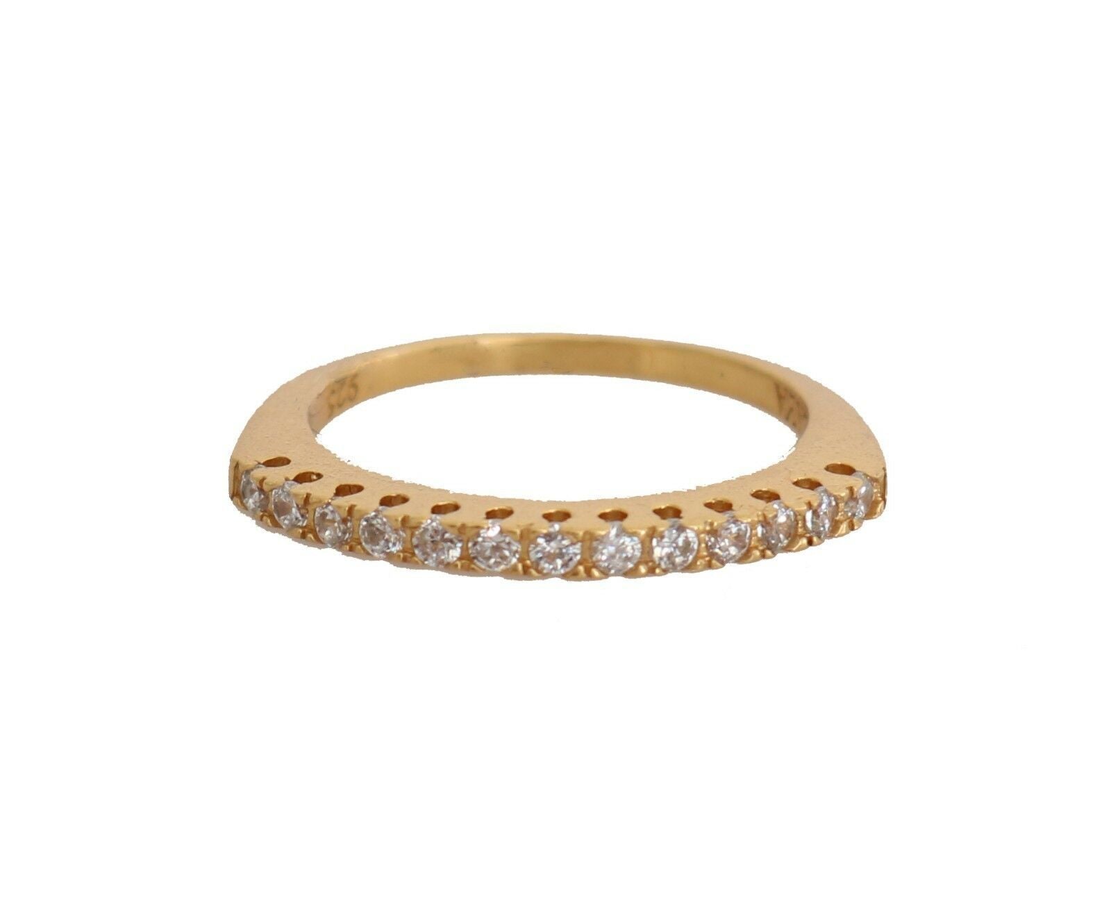 Nialaya Gold Authentic Womens Clear CZ Gold 925 Silver Ring - YSONA