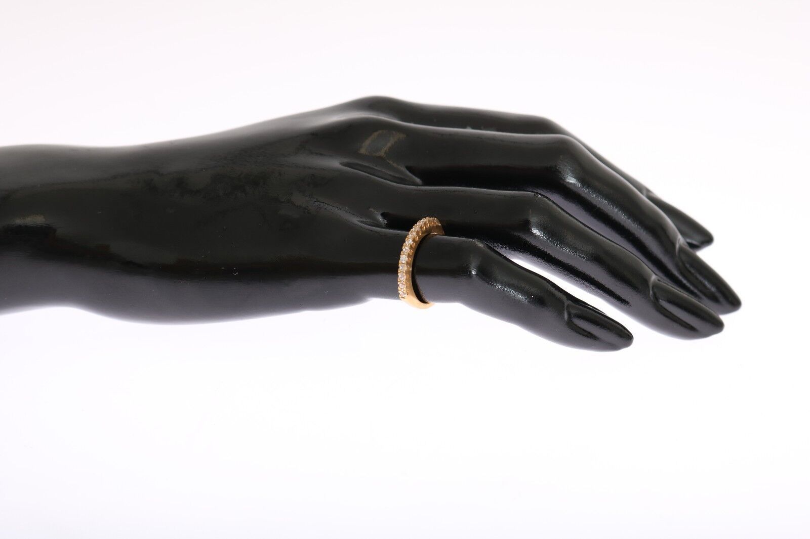 Nialaya Gold Authentic Womens Clear CZ Gold 925 Silver Ring - view 3