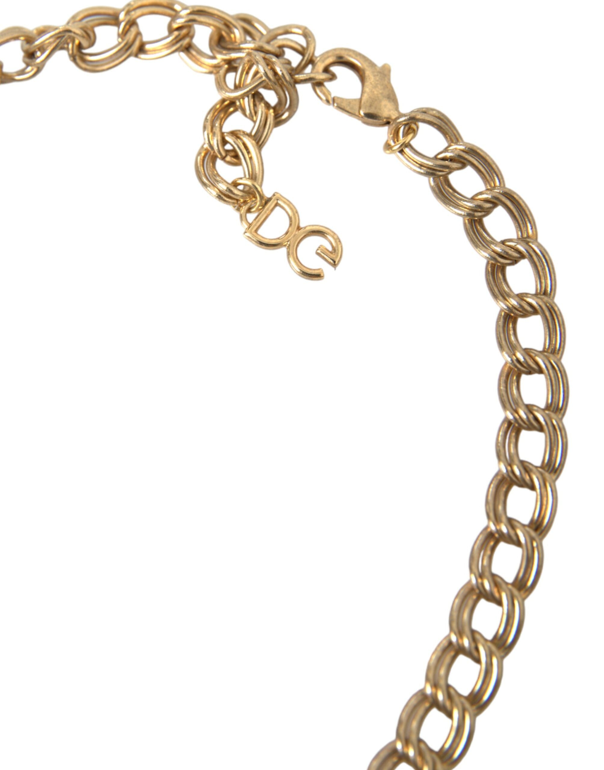 Dolce & Gabbana Gold Chain Rose Cross Strawberry Star Pendant Necklace - view 3