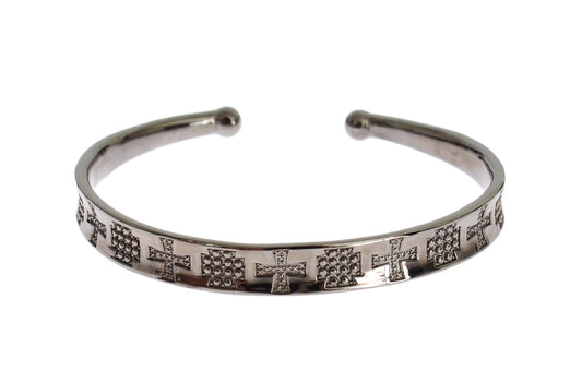 Nialaya Gray Rhodium 925 Silver Bangle Bracelet - YSONA