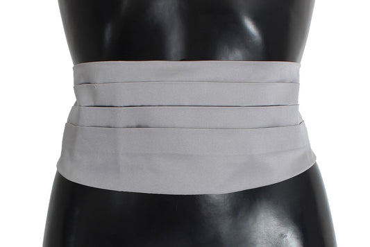 Dolce & Gabbana Gray Waist Belt Silk Cummerbund - YSONA