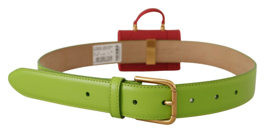 Dolce & Gabbana Green Leather Devotion Heart Micro Bag Headphones Belt - YSONA