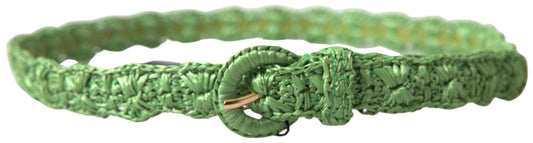 Dolce & Gabbana Green Viscose Weaved Skinny Waist Belt - YSONA