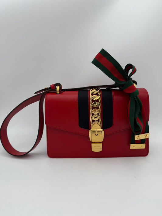 Gucci SYLVIE Red Handbag