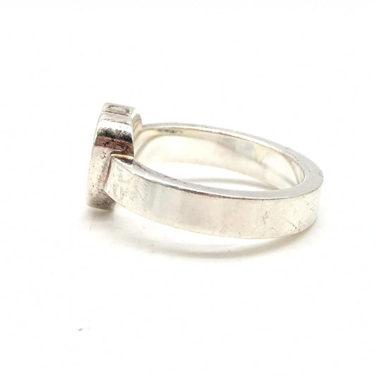 Gucci Sterling Silver Heart Trademark Ring, US Size 5.5 - YSONA