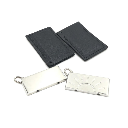 Hermès Silver Tone Half Sun Pendant Set - YSONA