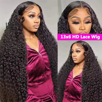 High Density Deep Wave 13x4 & 13x6 HD Lace Front Wig – 250%, 40–46 Inch Loose Water Wave