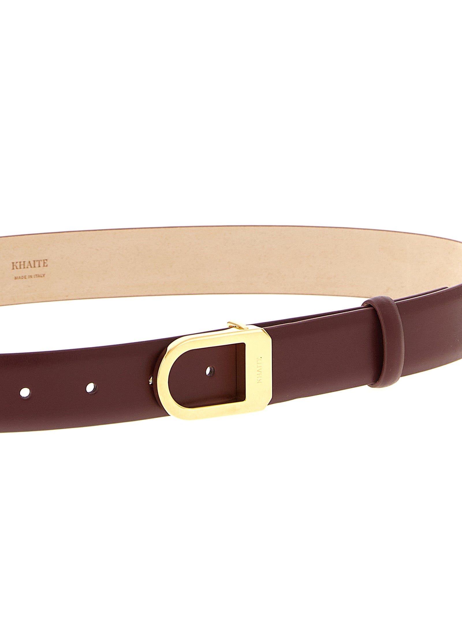 Khaite Bordeaux Calfskin Regular Belt - view 3