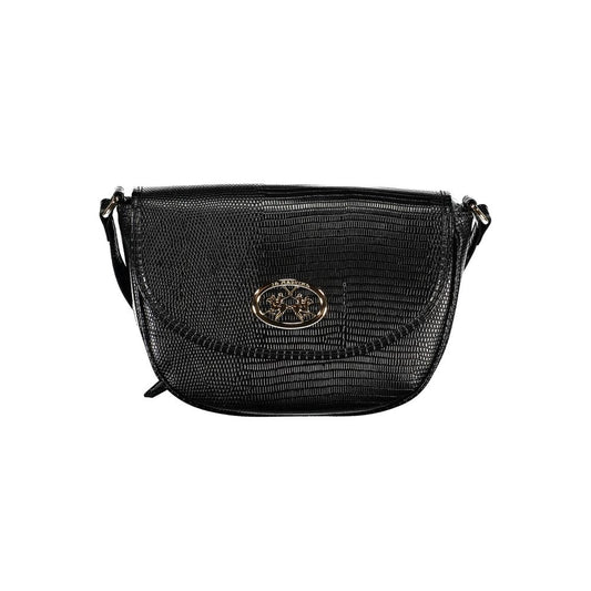 La Martina Black Polyurethane Women's Shoulder Bag - YSONA