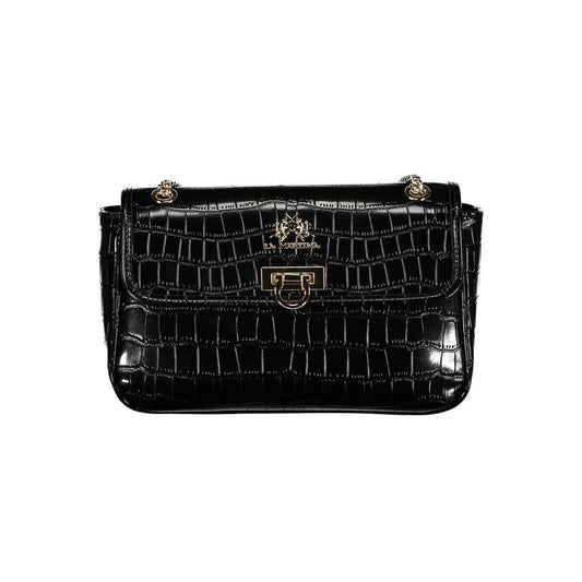 La Martina Nero Poliuretano Women Shoulder Bag - YSONA