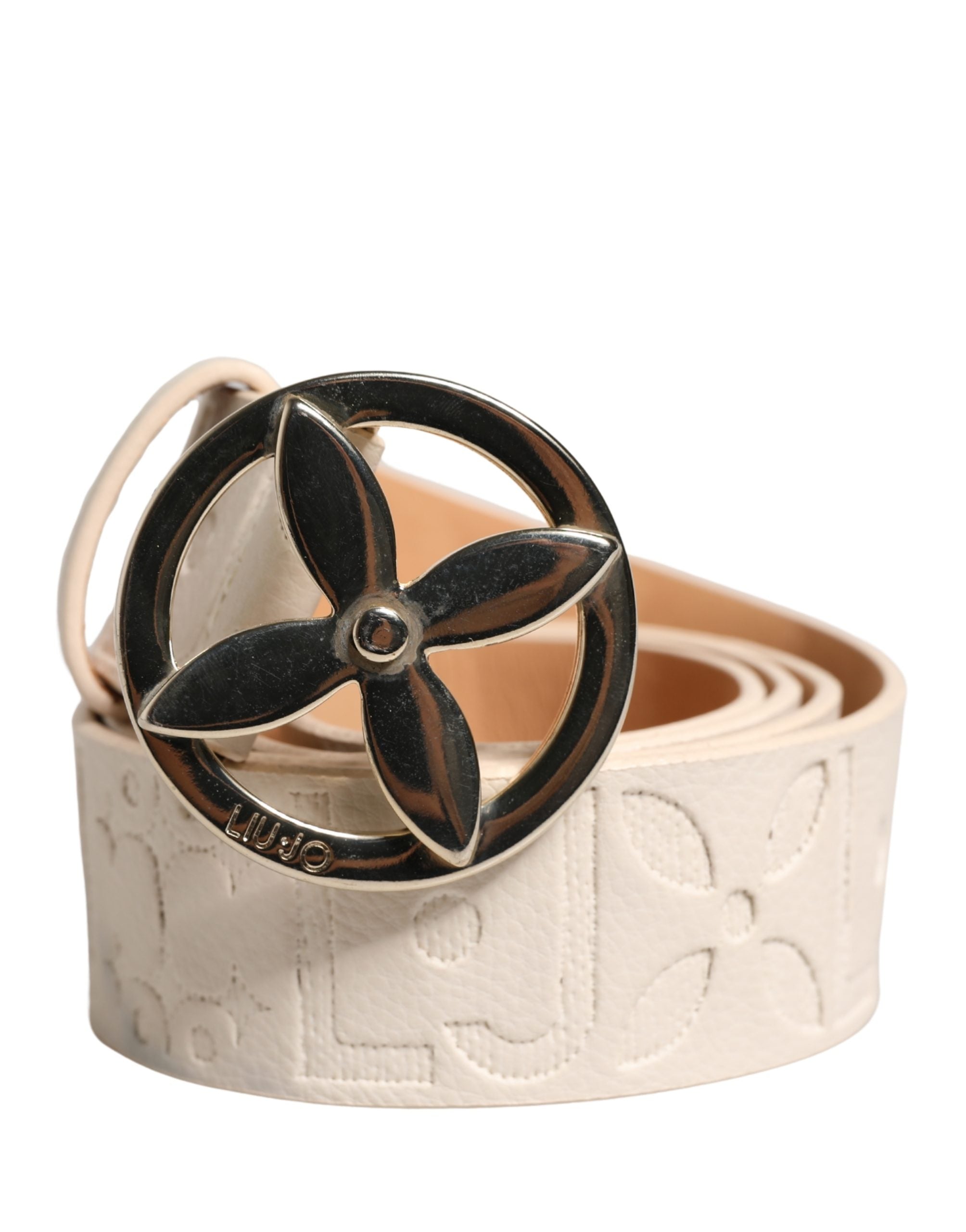 Liu Jo Beige Leather Wide Waist Silver Metal Buckle Waist Women Belt - view 2