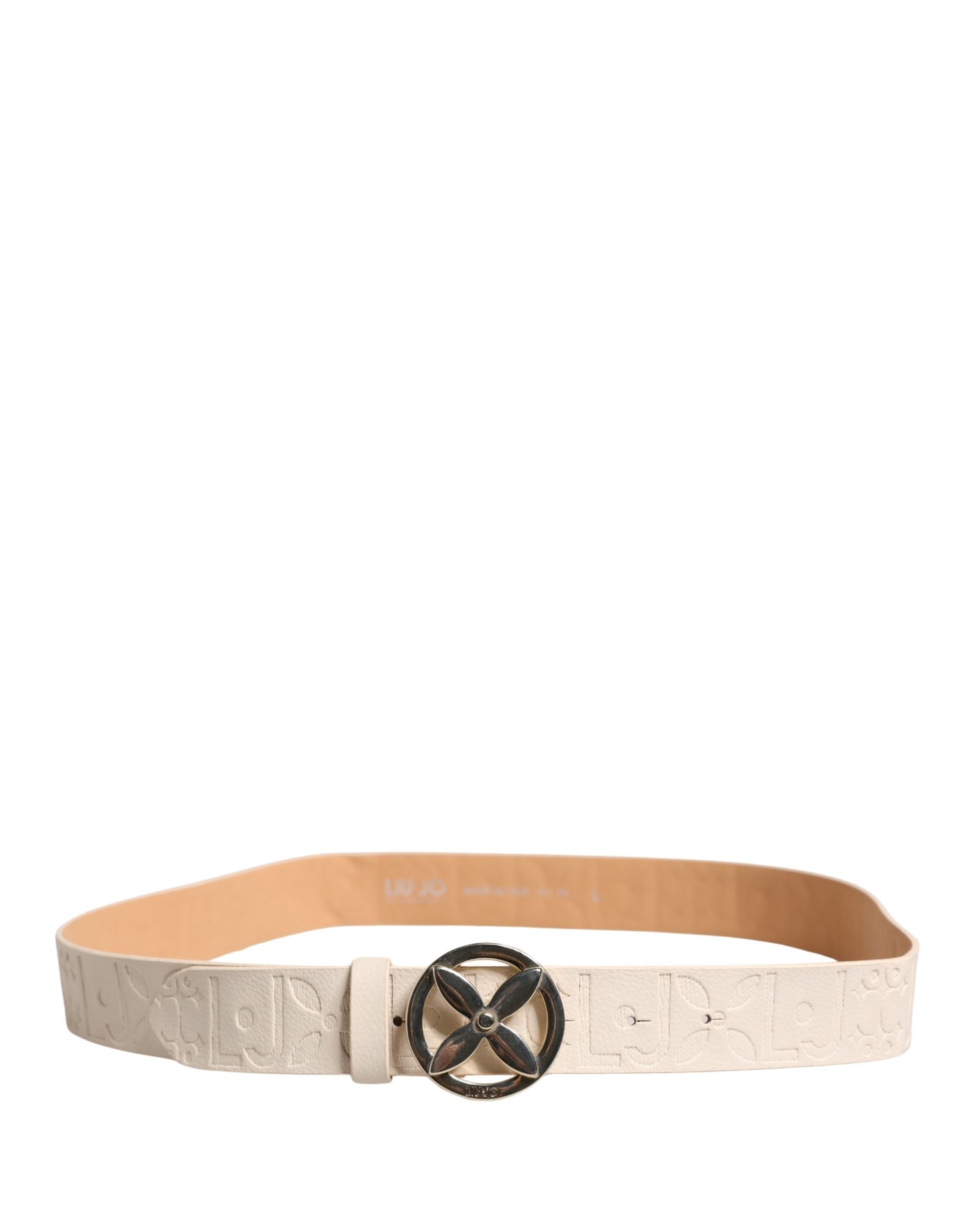Liu Jo Beige Leather Wide Waist Silver Metal Buckle Waist Women Belt - view 3
