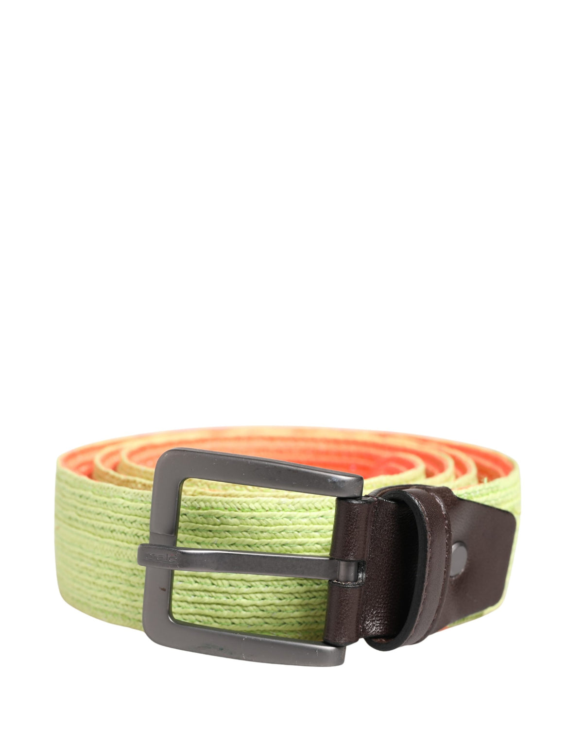 Malo Green Orange Braided Metal Buckle Waist Cintura Belt - view 2