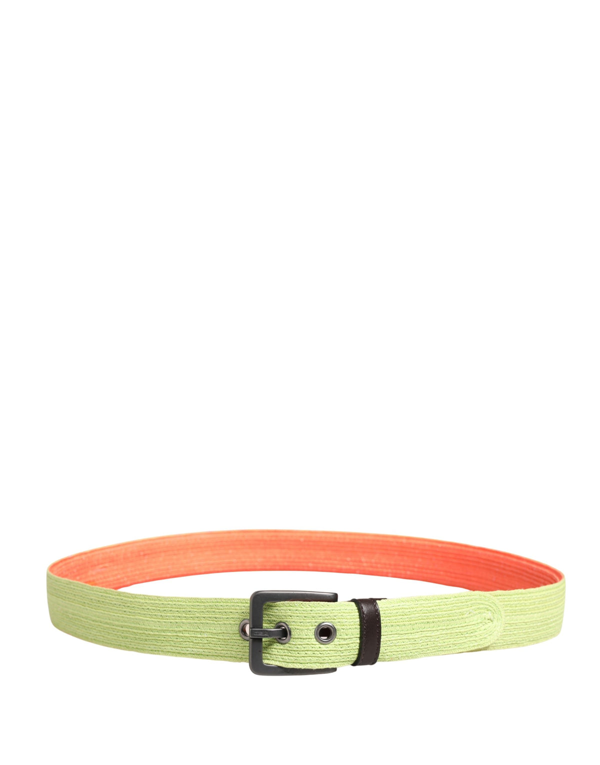 Malo Green Orange Braided Metal Buckle Waist Cintura Belt - view 3