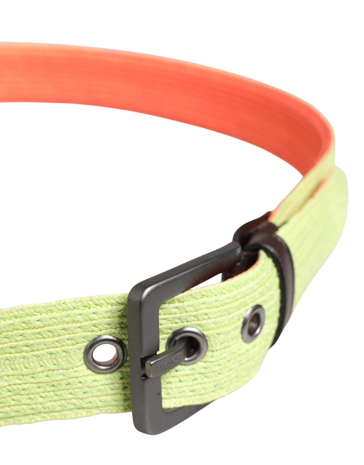 Malo Green Orange Braided Metal Buckle Waist Cintura Belt - view 4