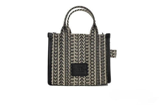 Marc Jacobs The Monogram Beige Mini Tote Woven Jacquard Canvas Crossbody