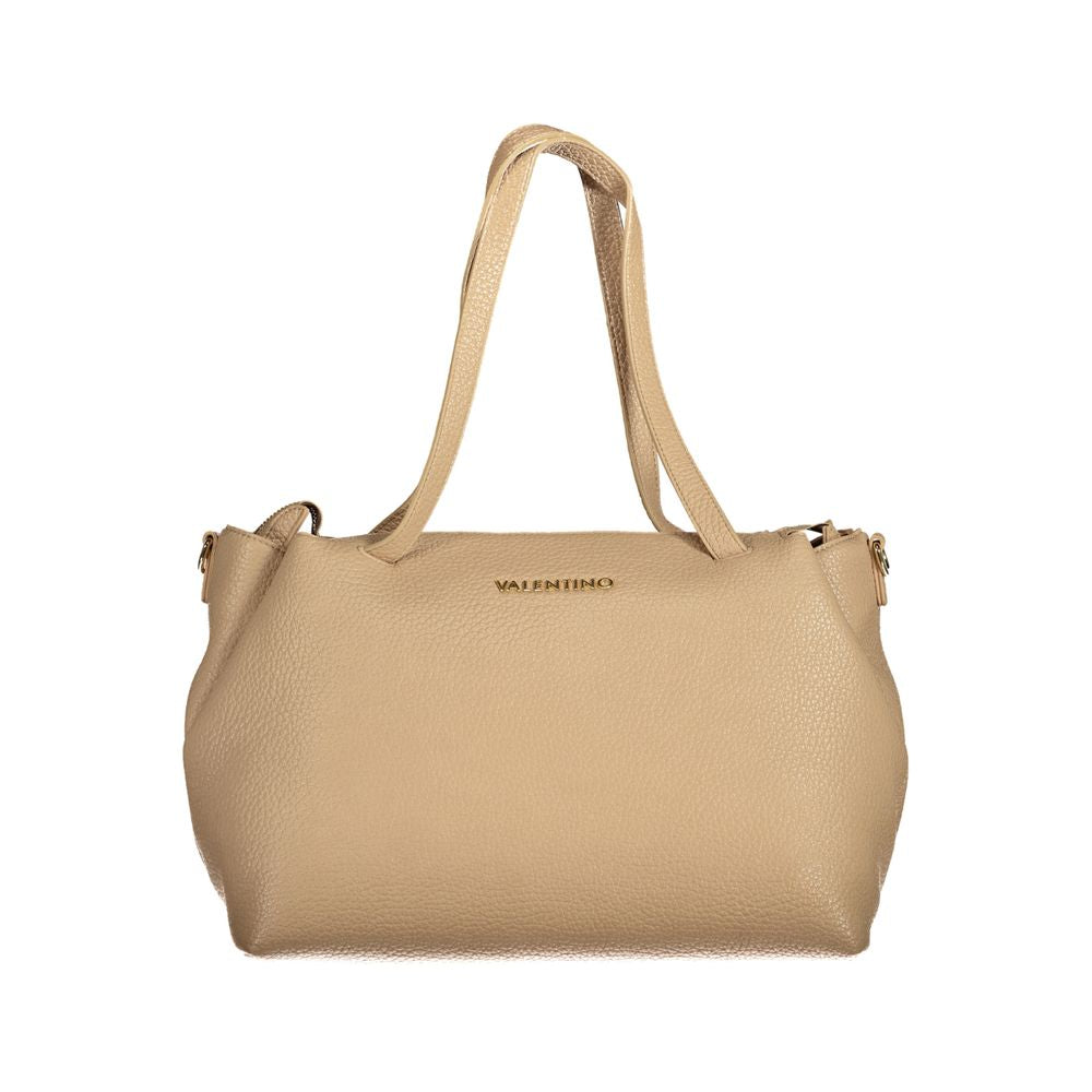 Mario Valentino Beige Polyurethane Women's Bag with Adjustable Shoulder Strap - YSONA