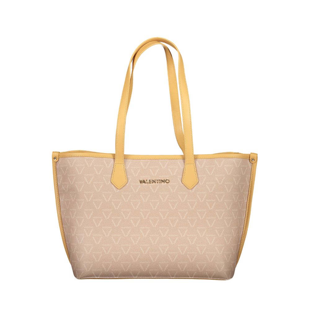Mario Valentino Beige Polyurethane Women's Bag with Central Pocket and Zip Closure - YSONA