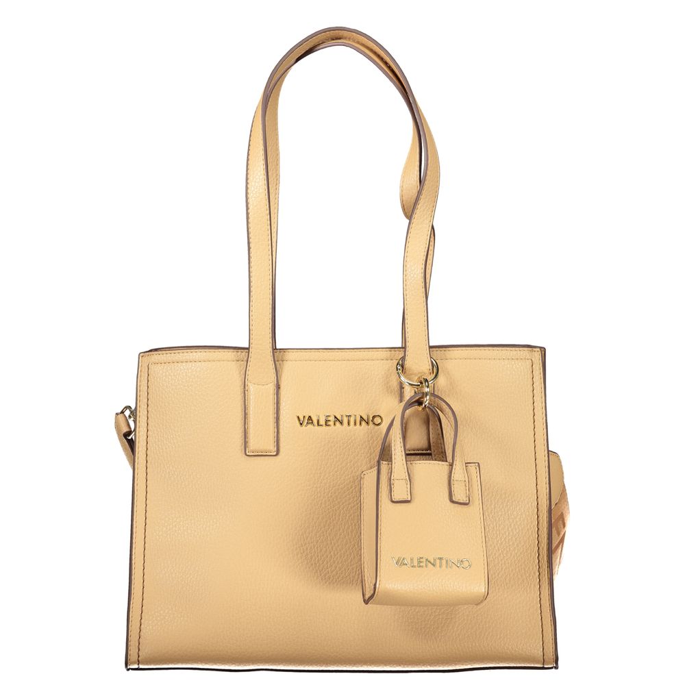 Mario Valentino Beige Polyurethane Women's Bag with Shoulder Handles - YSONA