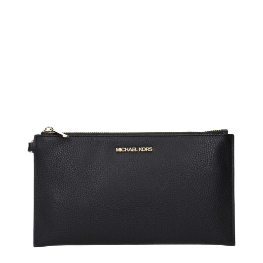 Michael Kors Black Leather Clutch Bag - YSONA