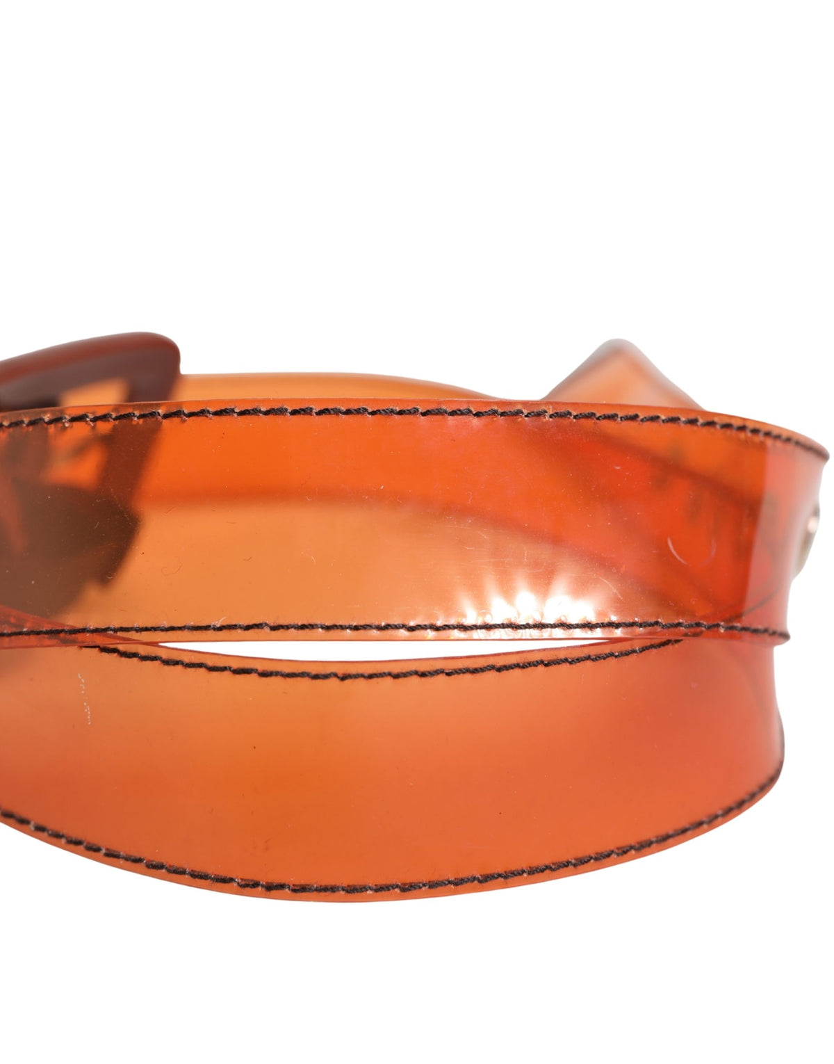 Miu Miu Orange PVC Waist Women Cintura Square Buckle Belt - view 5