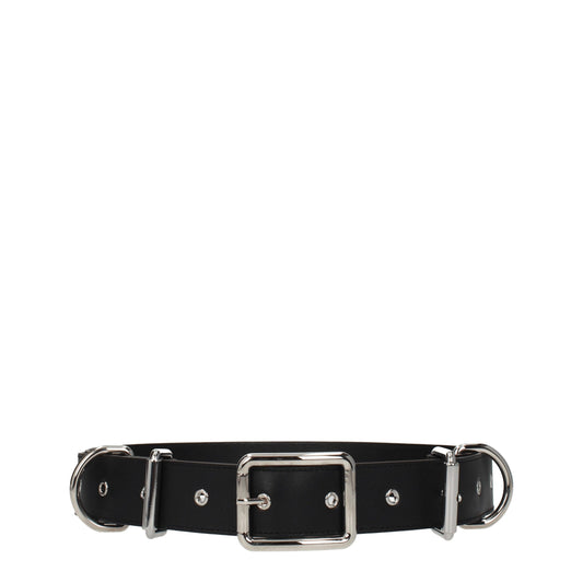 Moschino Black Leather Belt - YSONA