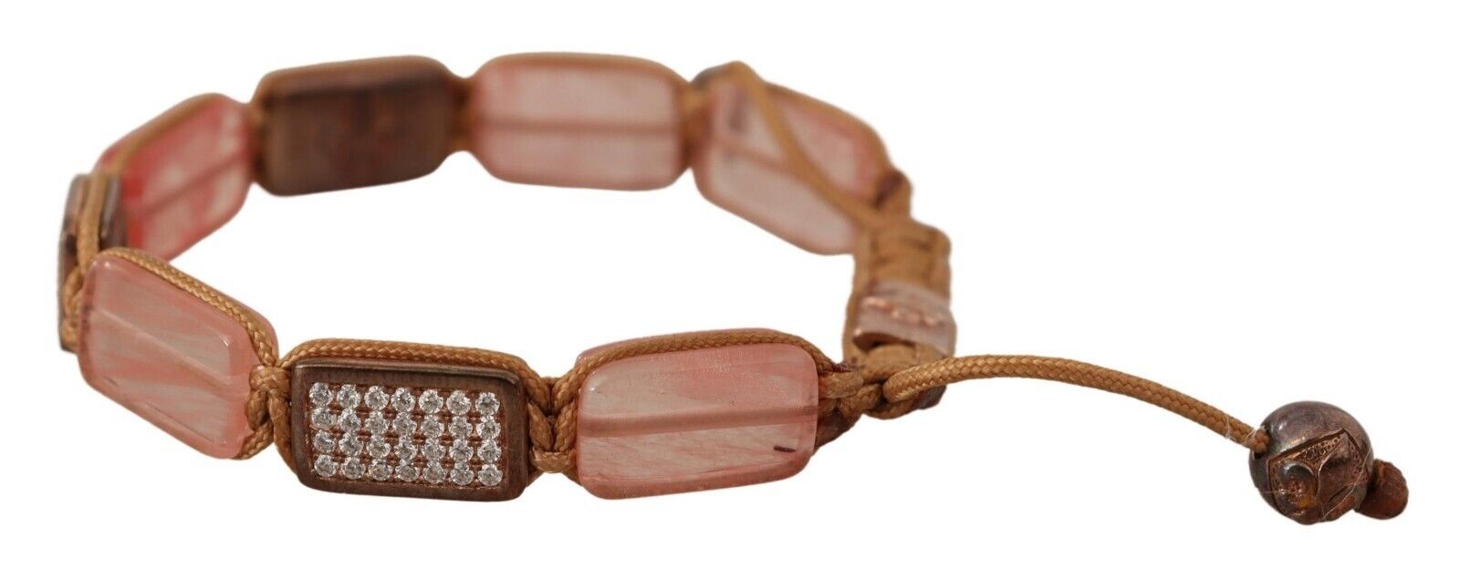 Nialaya Multicolor Crystals Logo Embellished Adjustable Bracelet - view 4